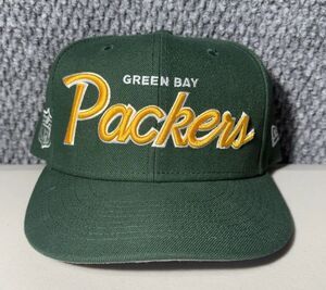 Green Bay Packers Hat NFL Script New Era 9FIFTY Snapback Green Men's One Size